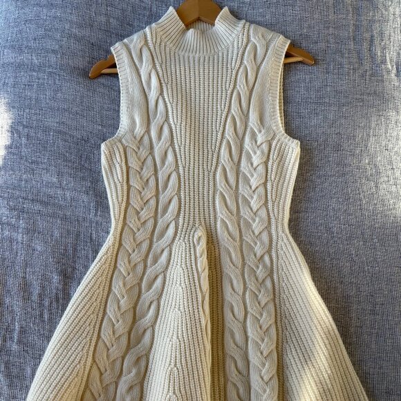 STAUD Charade Sweater Dress in Ivory - Picture 3 of 6